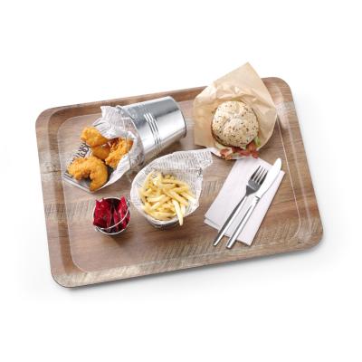 Tác servírovacís melaminovým laminátem se vzorem dřeva, AmerBox, Dřevo, 370x530mm | 508947